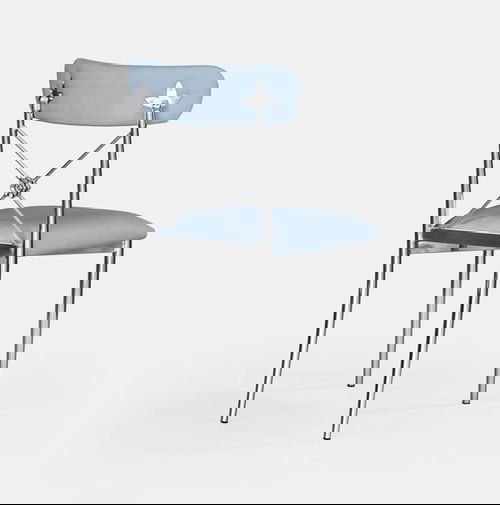 Silver Eloise Chair - Sky Velvet