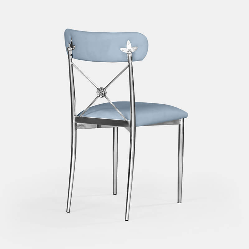 Silver Eloise Chair - Sky Velvet - view 1 of 2