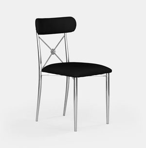 Silver Eloise Chair - Black Velvet