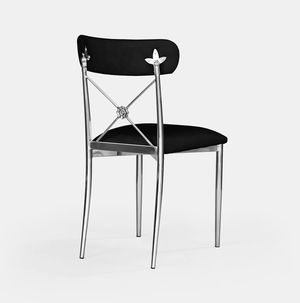 Silver Eloise Chair - Black Velvet