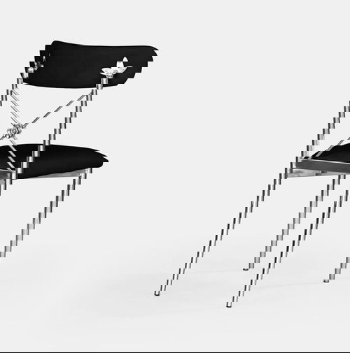 Silver Eloise Chair - Black Velvet