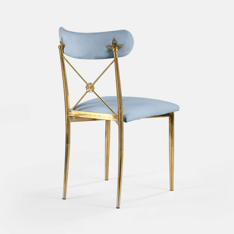 Gold Eloise Chair - Sky Velvet - view 1 of 4