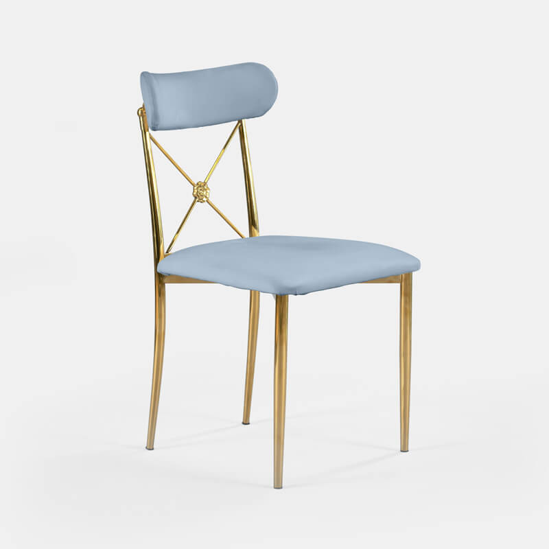 Gold Eloise Chair - Sky Velvet - view 3 of 4