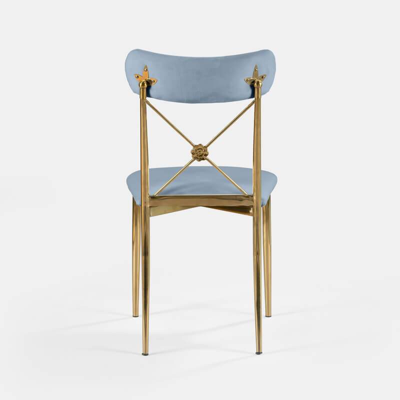 Gold Eloise Chair - Sky Velvet - view 4 of 4