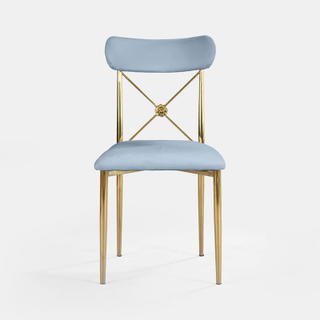 Gold Eloise Chair - Sky Velvet - view 2