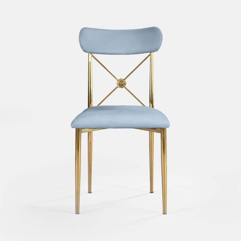 Gold Eloise Chair - Sky Velvet - view 2 of 4
