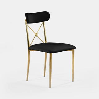 Gold Eloise Chair - Black Velvet - view 3