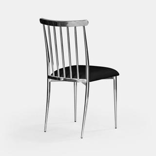 Silver Lucca Chair - Black Velvet - view 1