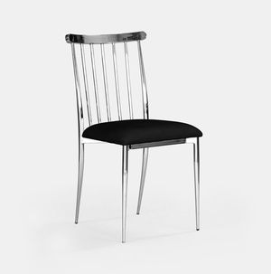 Silver Lucca Chair - Black Velvet