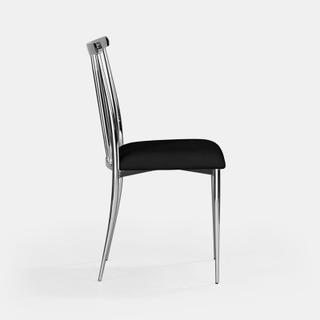 Silver Lucca Chair - Black Velvet - view 4