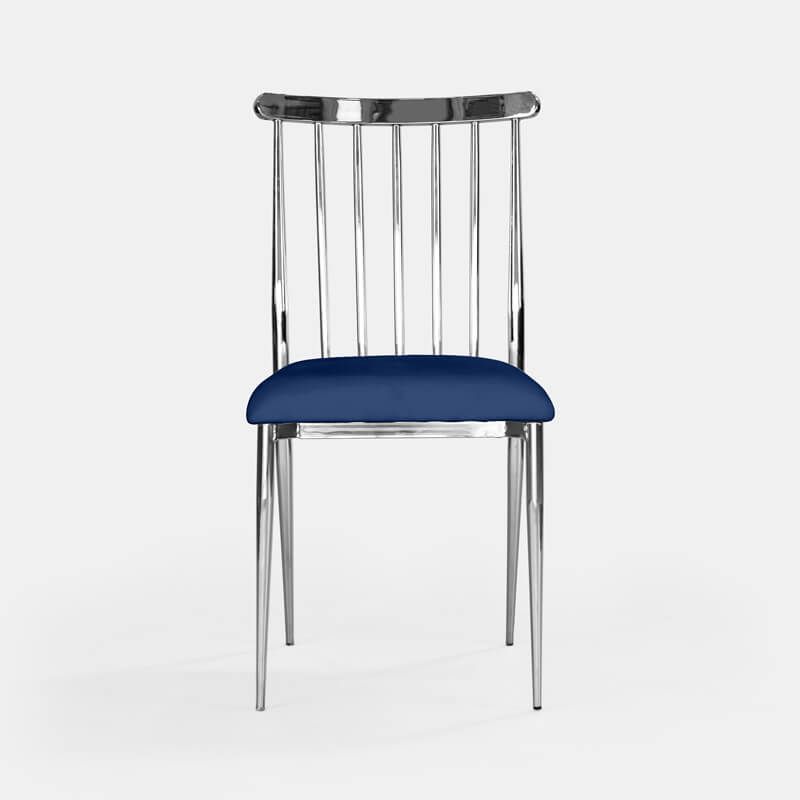 Silver Lucca Chair - Indigo Velvet