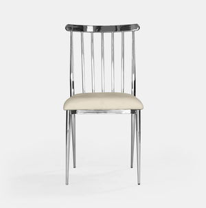 Silver Lucca Chair - Oatmeal Velvet