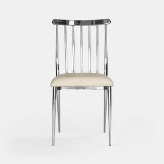 Silver Lucca Chair - Oatmeal Velvet - view 2