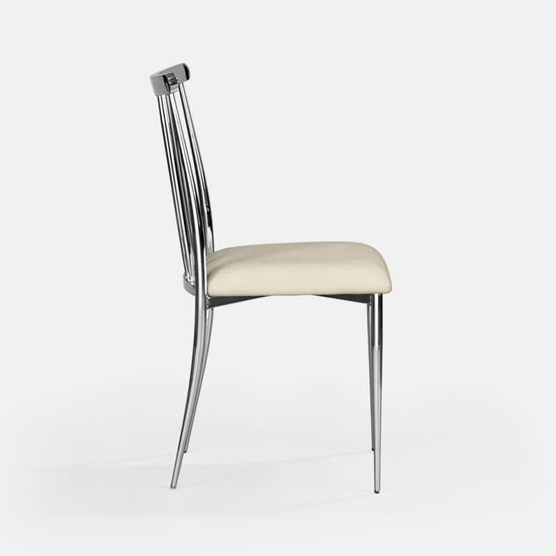 Silver Lucca Chair - Oatmeal Velvet