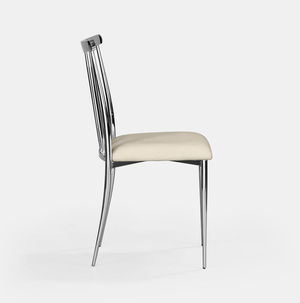 Silver Lucca Chair - Oatmeal Velvet