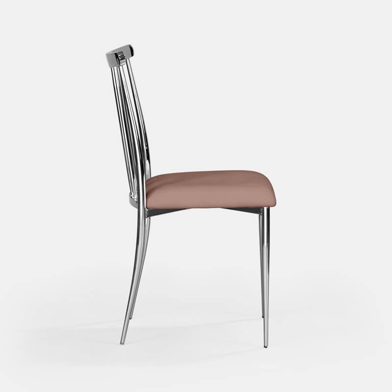 Silver Lucca Chair - Rose Velvet