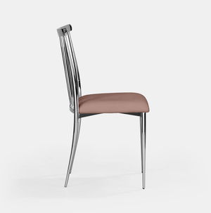Silver Lucca Chair - Rose Velvet