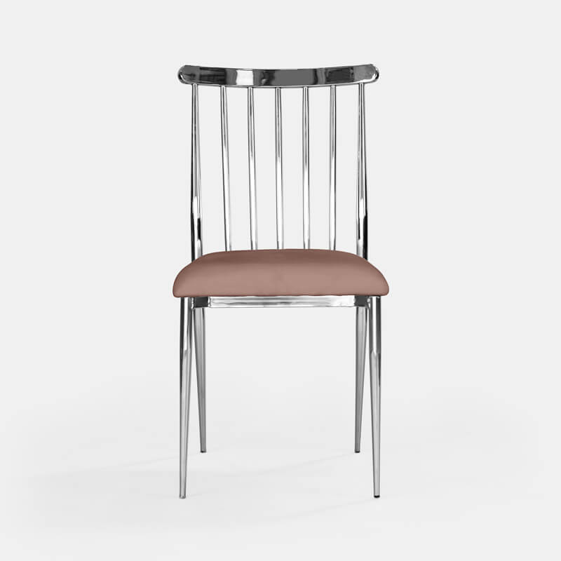 Silver Lucca Chair - Rose Velvet