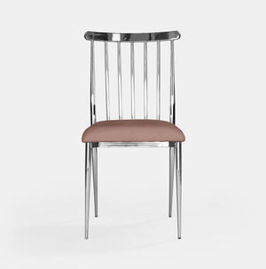 Silver Lucca Chair - Rose Velvet