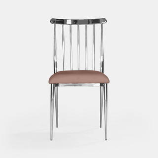 Silver Lucca Chair - Rose Velvet - view 2