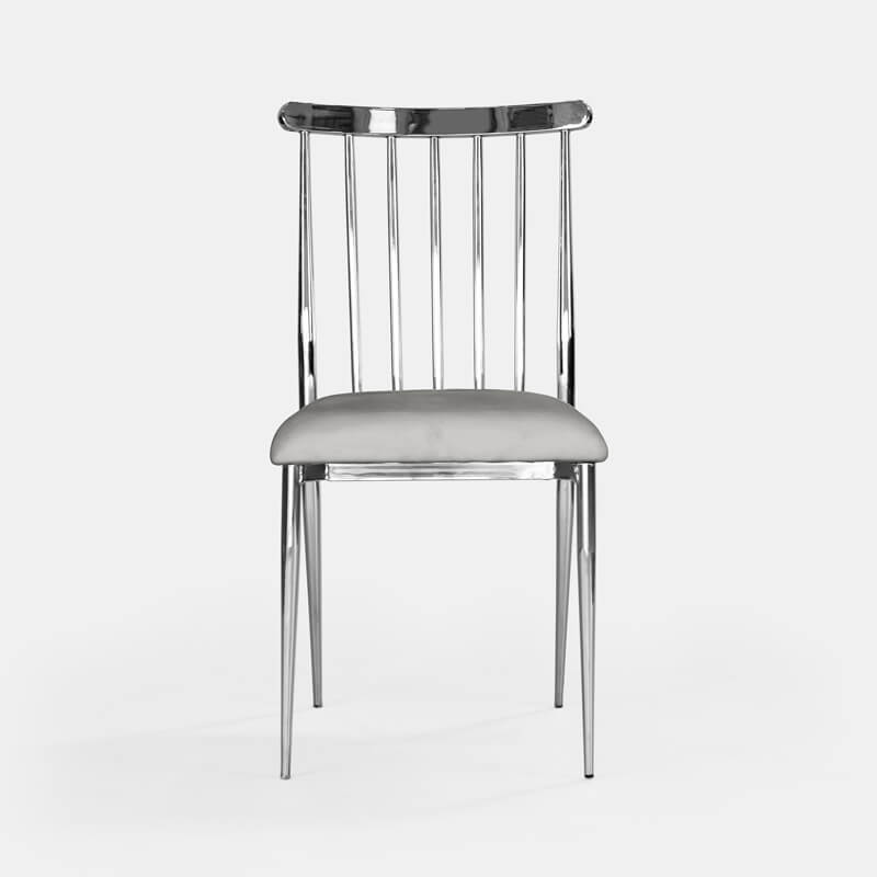 Silver Lucca Chair - Steel Velvet