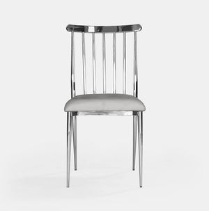 Silver Lucca Chair - Steel Velvet
