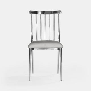 Silver Lucca Chair - Steel Velvet - view 2