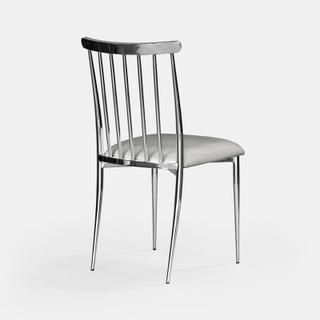 Silver Lucca Chair - Steel Velvet - view 1