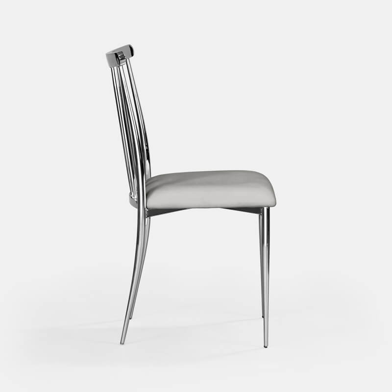 Silver Lucca Chair - Steel Velvet
