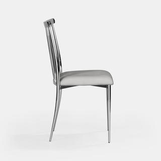 Silver Lucca Chair - Steel Velvet - view 4