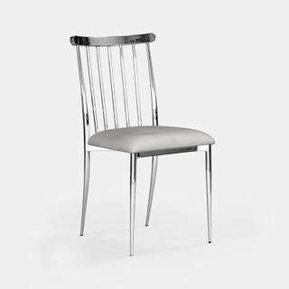 Silver Lucca Chair - Steel Velvet - view 3