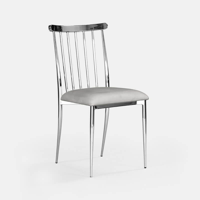 Silver Lucca Chair - Steel Velvet - view 3 of 4