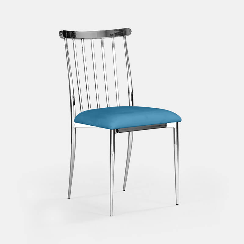 Silver Lucca Chair - Turquoise Velvet - view 3 of 4