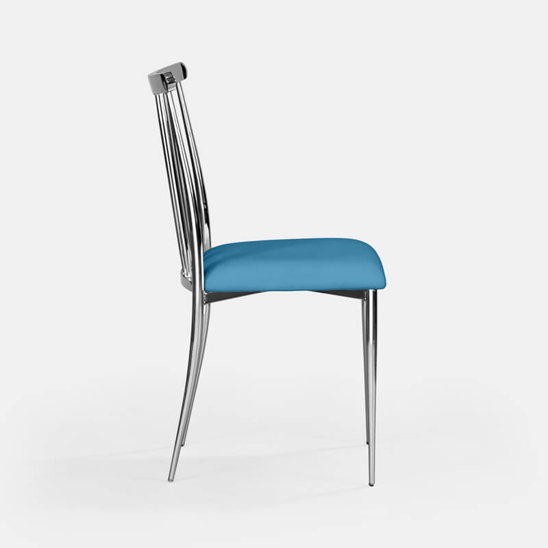 Silver Lucca Chair - Turquoise Velvet