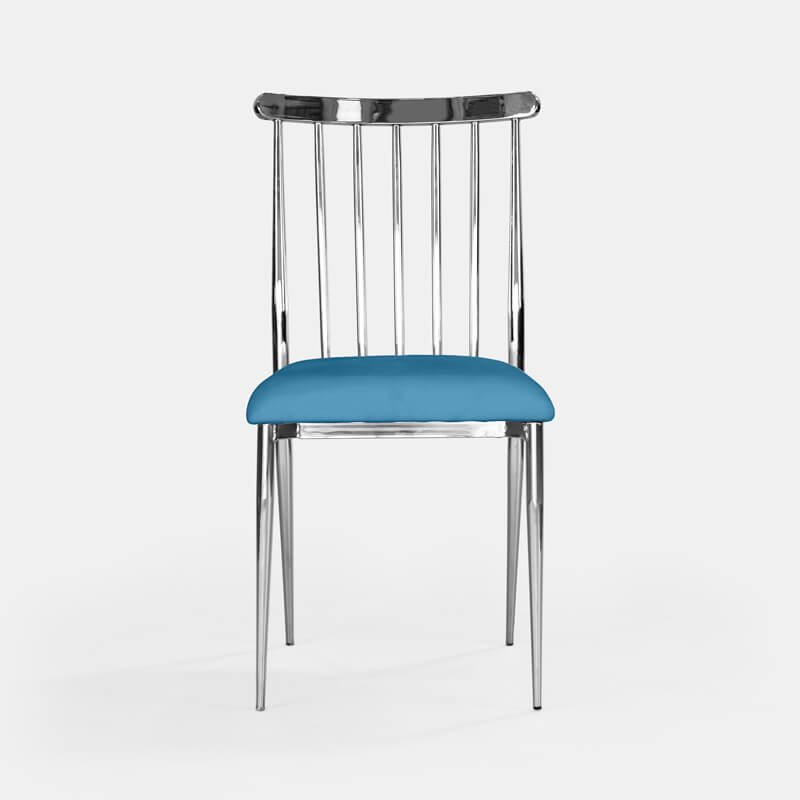 Silver Lucca Chair - Turquoise Velvet