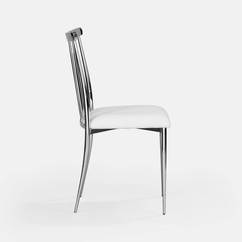 Silver Lucca Chair - White Velvet