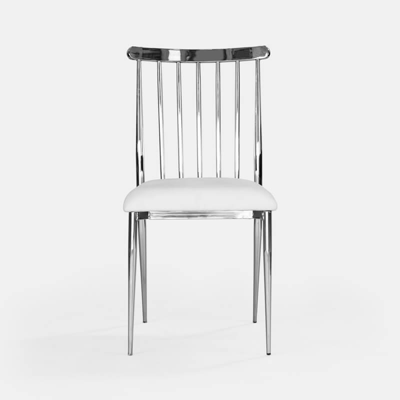 Silver Lucca Chair - White Velvet