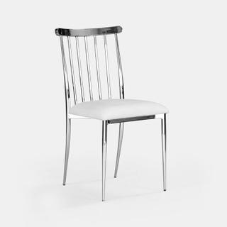 Silver Lucca Chair - White Velvet - view 3
