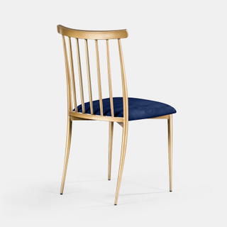 Gold Lucca Chair - Indigo Velvet - view 1