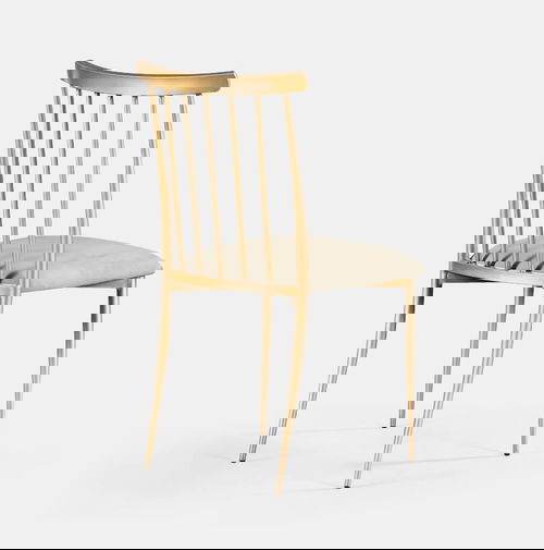 Gold Lucca Chair - Oatmeal Velvet Seat