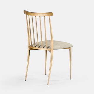 Gold Lucca Chair - Oatmeal Velvet - view 1