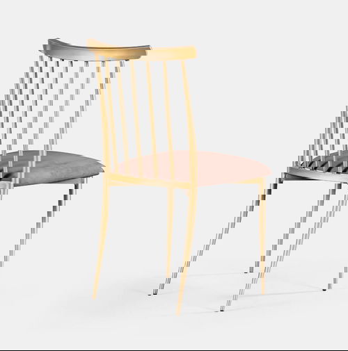 Gold Lucca Chair - Rose Velvet Seat