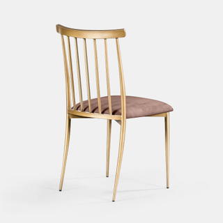 Gold Lucca Chair - Rose Velvet - view 1