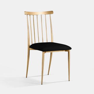 Gold Lucca Chair - Black Velvet - view 2