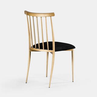 Gold Lucca Chair - Black Velvet - view 1