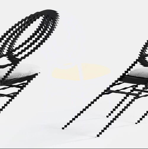 Black Phoenix Chair with Oatmeal Velvet
