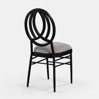 Black Phoenix Chair with Steel Velvet - Patented Design - view 1