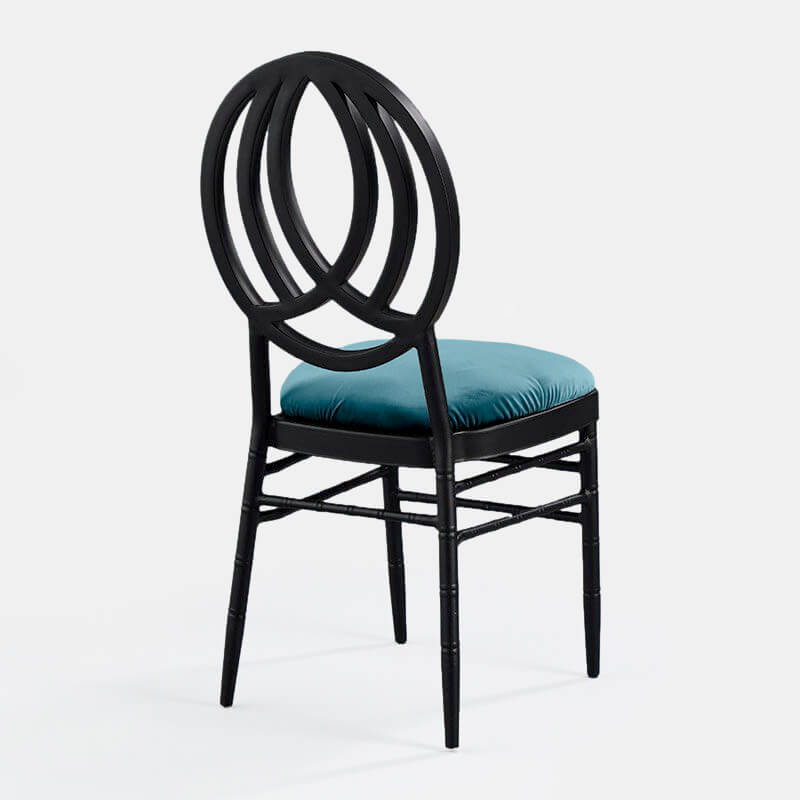 Black Phoenix Chair with Turquoise Velvet - Patented Design