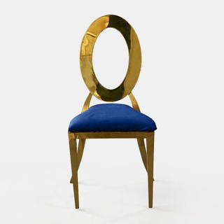 Gold Amsterdam Chair - Indigo Velvet Seat - view 2