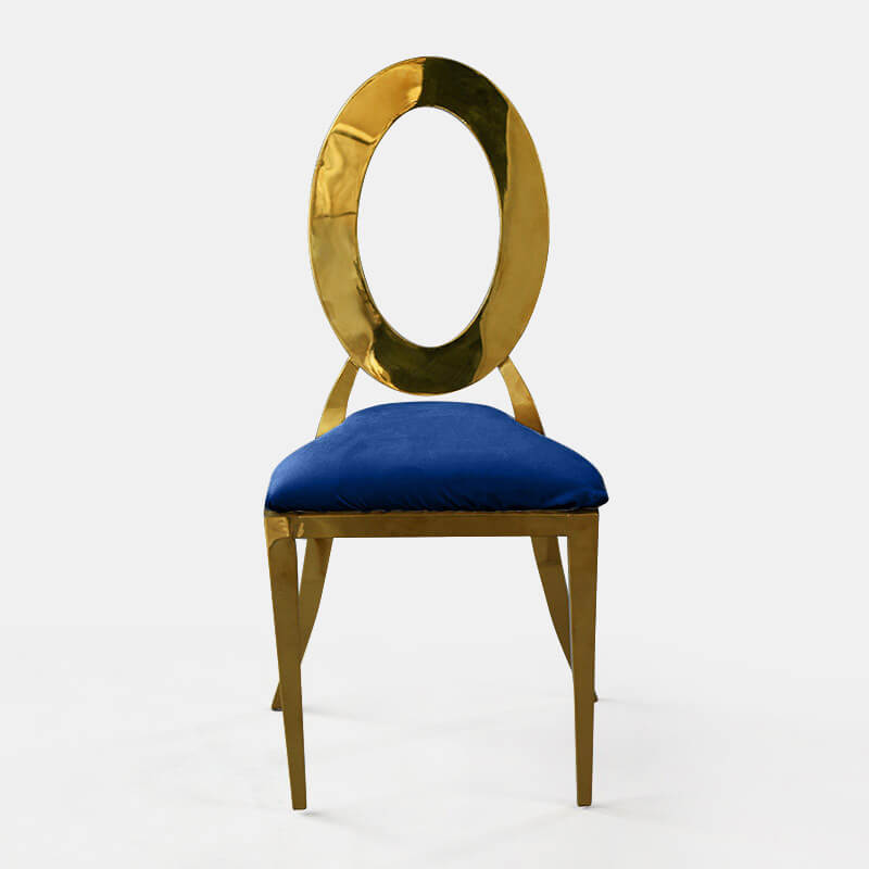Gold Amsterdam Chair - Indigo Velvet Seat - view 2 of 3